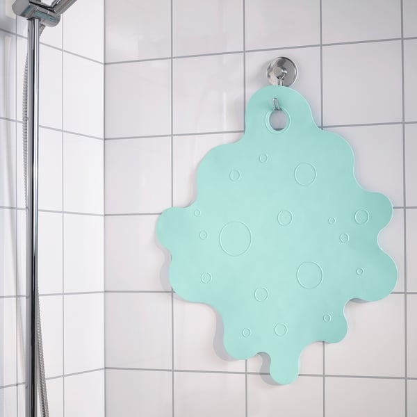 TRAMPSJÖN bathtub mat, light turquoise, 43x43 cm, 2 pack