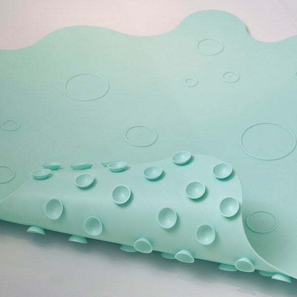 TRAMPSJÖN - Bathtub mat, light turquoise, 43x43 cm