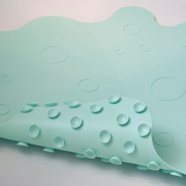 TRAMPSJÖN bathtub mat, light turquoise, 43x43 cm, 2 pack