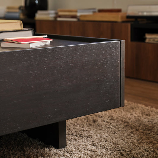 TRANERED coffee table, dark brown, 90x90 cm