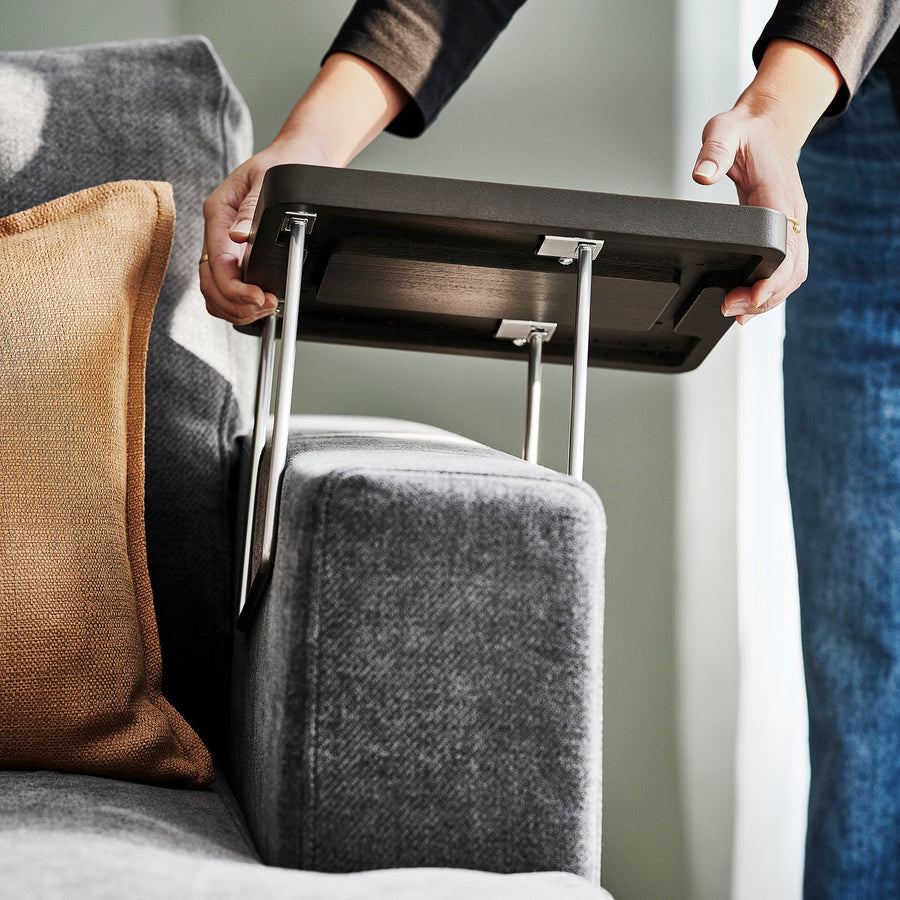 TRANERED armrest tray, dark brown, 30x27 cm