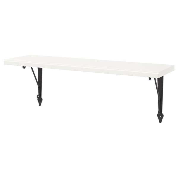 TRANHULT / KROKSHULT wall shelf, white stained aspen, 80x20 cm
