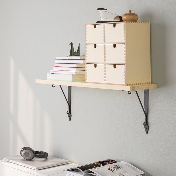 TRANHULT / KROKSHULT wall shelf, aspen, 80x20 cm