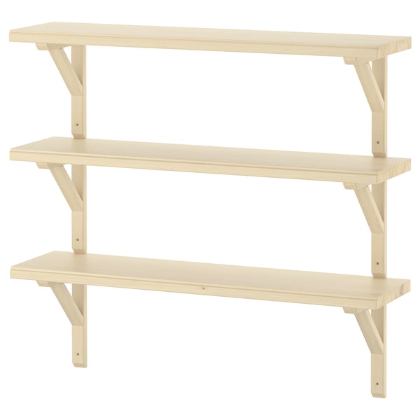 TRANHULT / SANDSHULT wall shelf combination, aspen, 80x20 cm