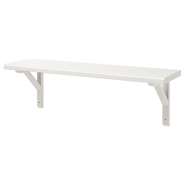 TRANHULT / SANDSHULT wall shelf, white stained aspen, 80x20 cm