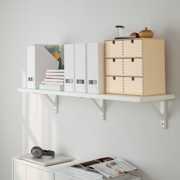 TRANHULT / SANDSHULT - TRANHULT / SANDSHULT Wall shelf, white stained aspen, 120x30 cm