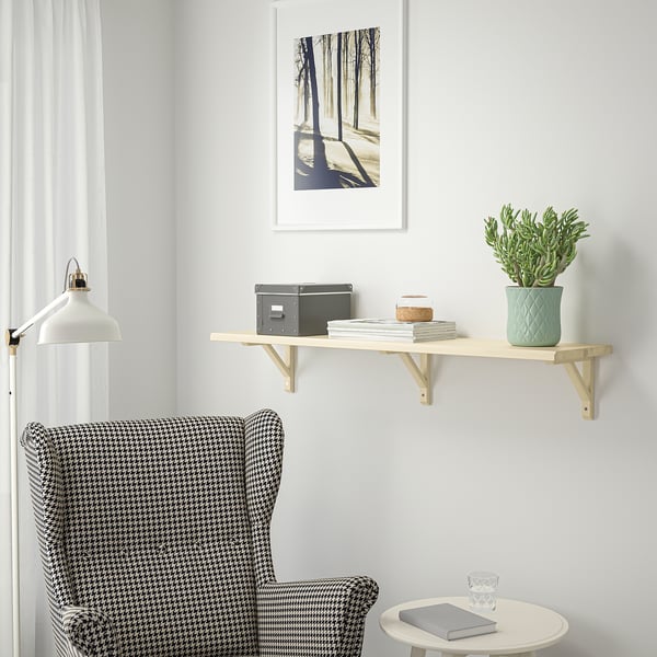 TRANHULT / SANDSHULT wall shelf, aspen, 120x30 cm