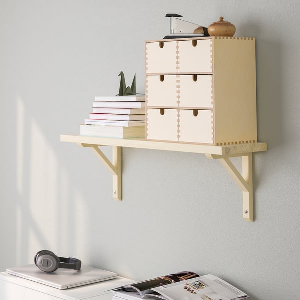 TRANHULT / SANDSHULT wall shelf, aspen, 80x20 cm