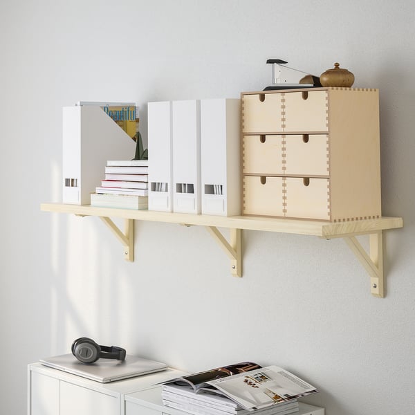 TRANHULT / SANDSHULT wall shelf, aspen, 120x30 cm