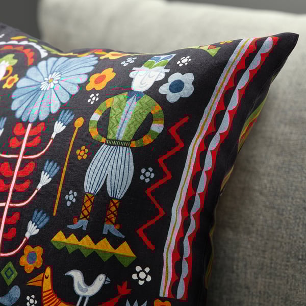 TRATTKAKTUS pillow cover, patterned, 50x50 cm