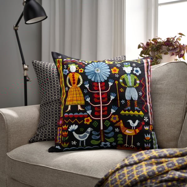 TRATTKAKTUS pillow cover, patterned, 50x50 cm
