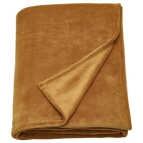 TRATTVIVA bedspread, yellow-brown, 230x250 cm