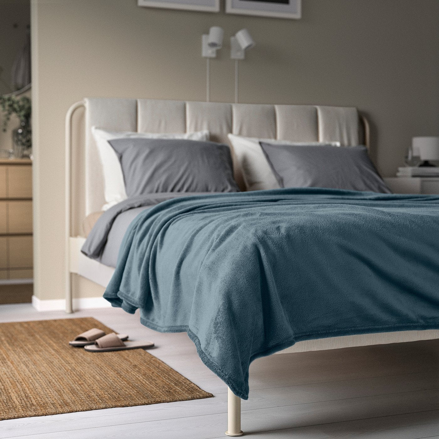 TRATTVIVA bedspread, dark grey-blue, 250x230 cm