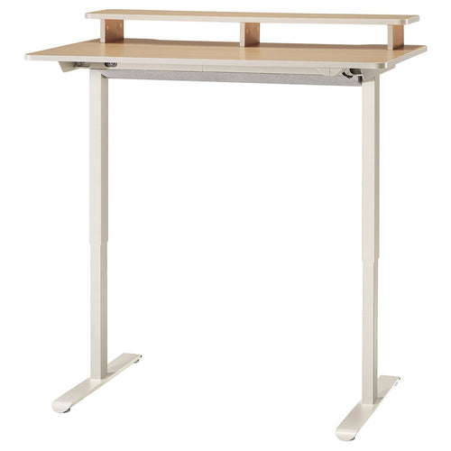 TRAVSPORT desk sit/stand, electric oak effect/beige, 120x70 cm
