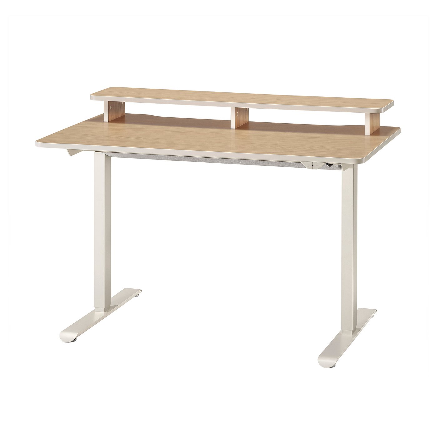TRAVSPORT desk sit/stand, electric oak effect/beige, 120x70 cm