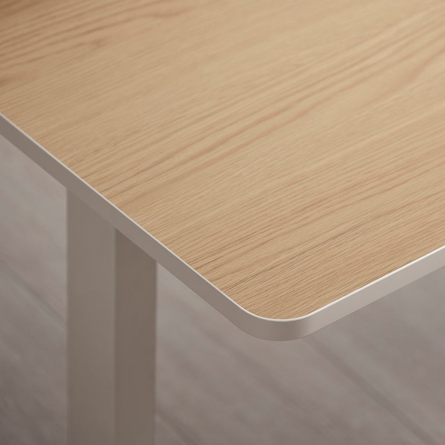 TRAVSPORT desk sit/stand, electric oak effect/beige, 120x70 cm