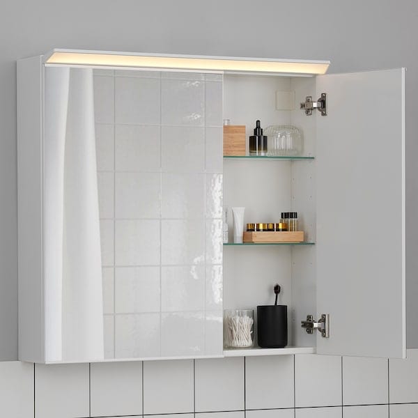 Ikea TREASJÖN - Mirror cab 2 door/built-in lighting, 80x17x75 cm