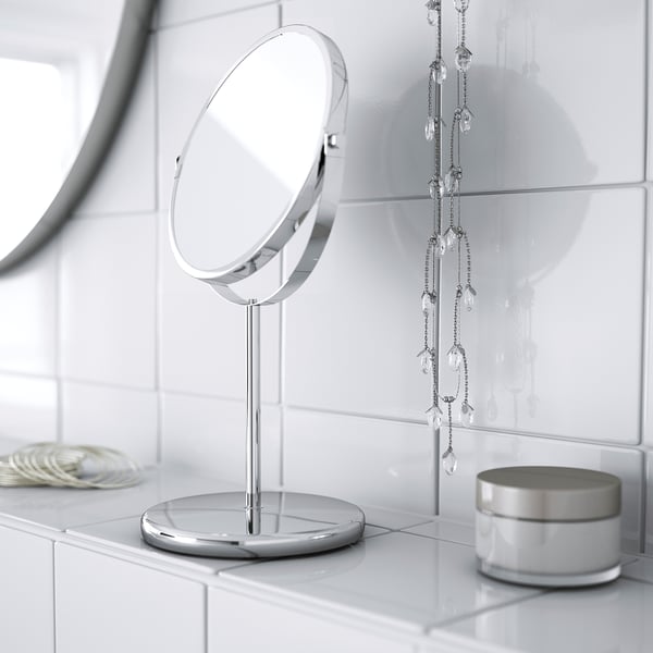 TRENSUM mirror, stainless steel, 17 cm
