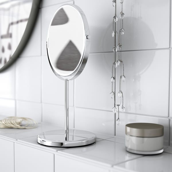 TRENSUM mirror, stainless steel, 17 cm