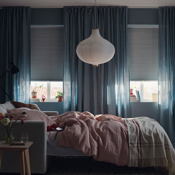 TRIPPEVALS block-out cellular blind, white, 140x195 cm