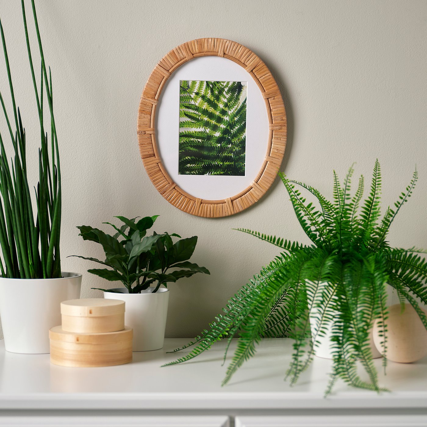 TRIVIALSKOG frame, rattan, 27x30x1.5 cm