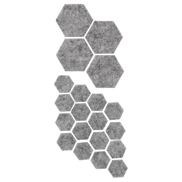 TRIXIG stick-on floor protectors set of 20, grey
