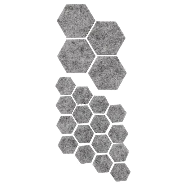 TRIXIG stick-on floor protectors set of 20, grey