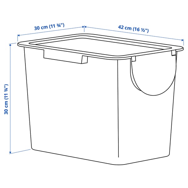 TRÖSKNING - TRÖSKNING Bin with lid, light grey-blue, 25 l