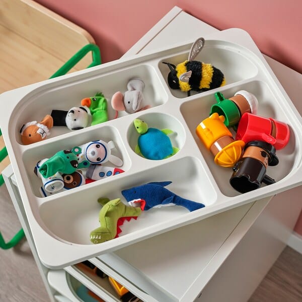 Ikea TROFAST - Combination with container/tray, white white/grey,34x44x56 cm