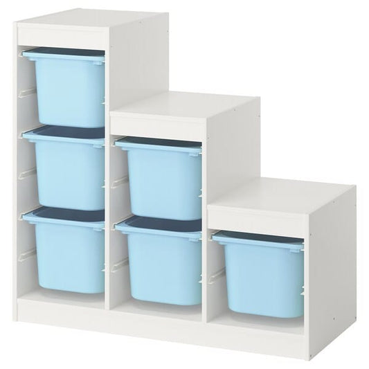 Ikea TROFAST - Combination with containers, white/light blue,99x44x94 cm