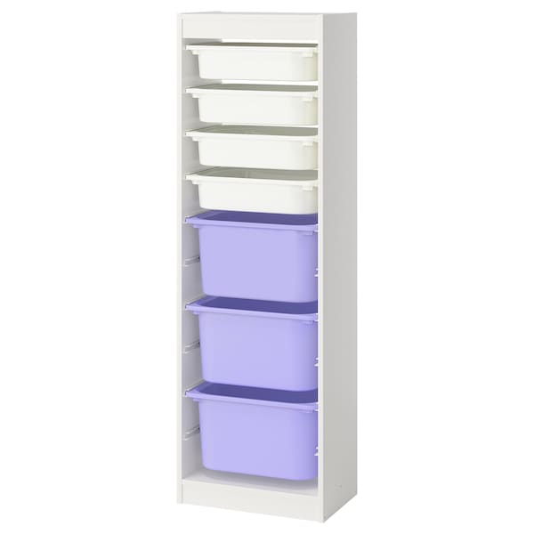 Ikea TROFAST - Combination with containers, white white/lilac,46x30x145 cm