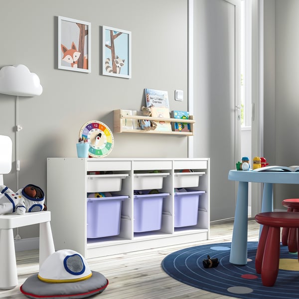 TROFAST - TROFAST Storage combination with boxes, white white/lilac, 99x44x56 cm