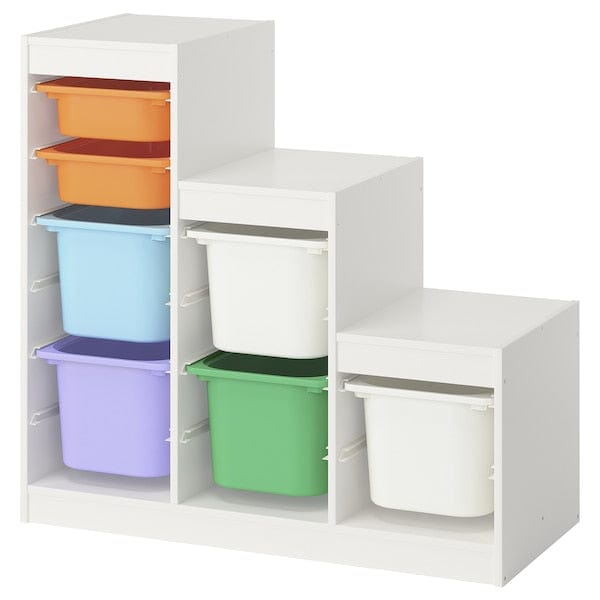 Ikea TROFAST - Combination with containers, white white/multicolor,99x44x94 cm