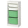 TROFAST - Storage combination with boxes, white white/bright green, 46x30x94 cm