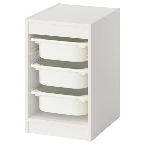 TROFAST - Combination with containers, white/white,34x44x56 cm