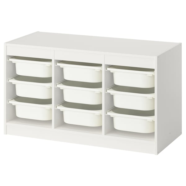 TROFAST - TROFAST Storage combination with boxes, white/white, 99x44x56 cm