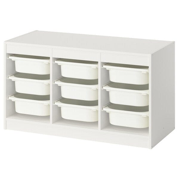 TROFAST - Storage combination with boxes, white/white, 99x44x56 cm