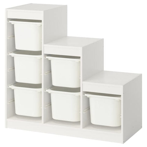 Ikea TROFAST - Combination with containers, white/white,99x44x94 cm