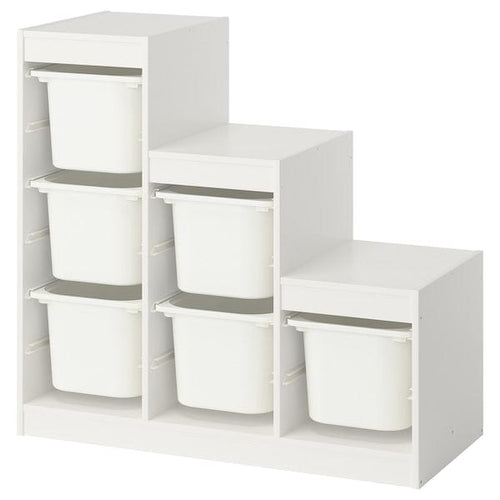 TROFAST - Combination with containers, white/white,99x44x94 cm