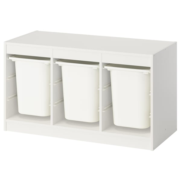 TROFAST - TROFAST Storage combination with boxes, white/white, 99x44x56 cm