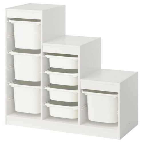 TROFAST - Combination with containers, white/white,99x44x94 cm