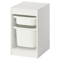 TROFAST storage combination with boxes, white/white, 34x44x56 cm