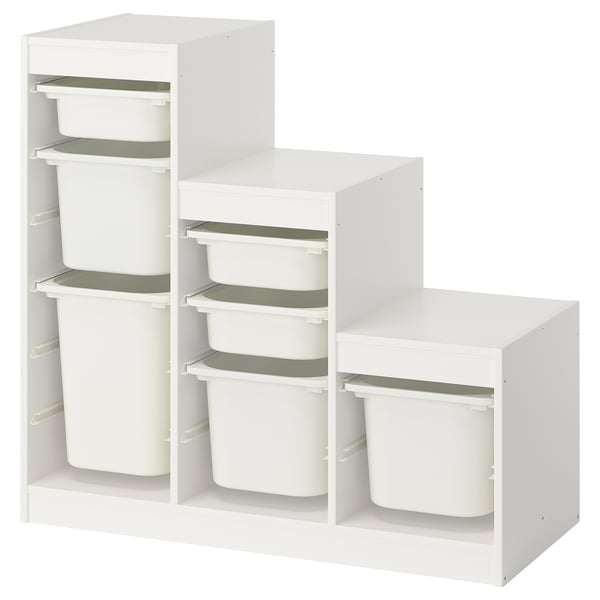 TROFAST Combination with containers, white/white