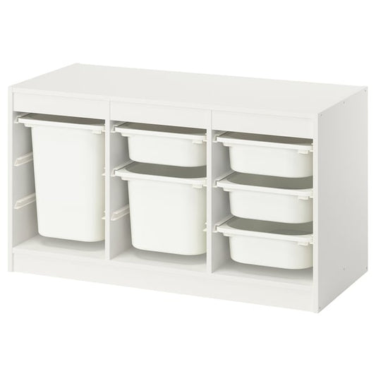 TROFAST - TROFAST Storage combination with boxes, white/white, 99x44x56 cm