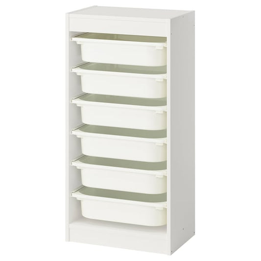 TROFAST - TROFAST Storage combination with boxes, white/white, 46x30x94 cm