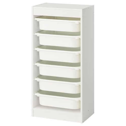 TROFAST - TROFAST Storage combination with boxes, white/white, 46x30x94 cm
