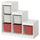 TROFAST - Storage combination with boxes, white grey/red, 99x44x94 cm