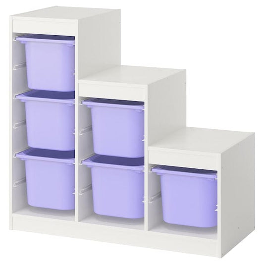 Ikea TROFAST - Combination with containers, white/lilac,99x44x94 cm