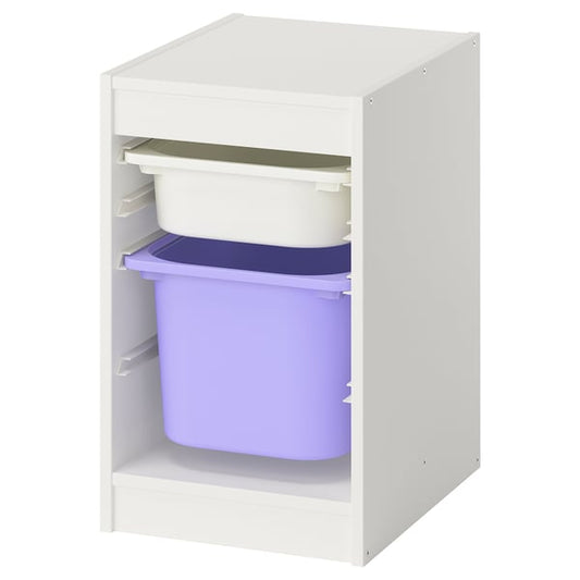 TROFAST - TROFAST Storage combination with boxes, white/lilac, 34x44x56 cm