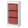TROFAST - Storage combination with boxes, white/red, 46x30x94 cm